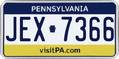 PA license plate JEX7366