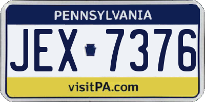 PA license plate JEX7376