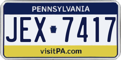 PA license plate JEX7417