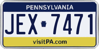 PA license plate JEX7471