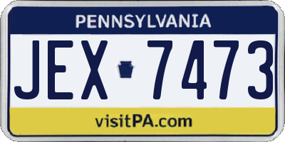 PA license plate JEX7473