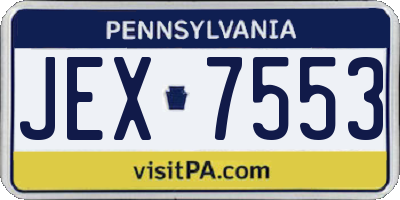 PA license plate JEX7553