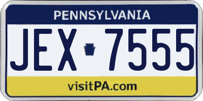 PA license plate JEX7555