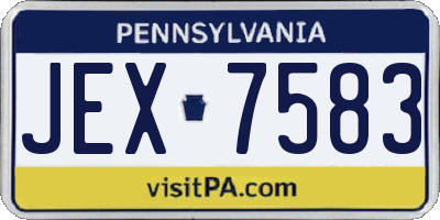 PA license plate JEX7583