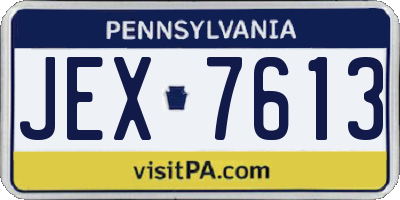PA license plate JEX7613