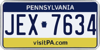 PA license plate JEX7634