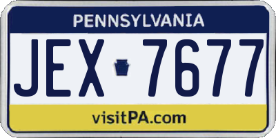 PA license plate JEX7677