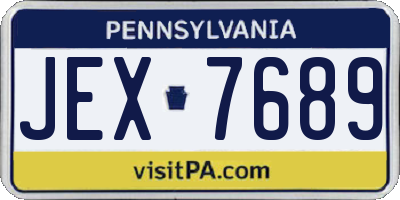 PA license plate JEX7689