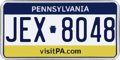 PA license plate JEX8048