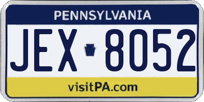 PA license plate JEX8052