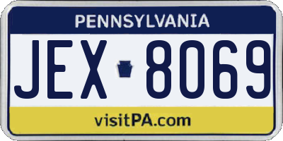 PA license plate JEX8069