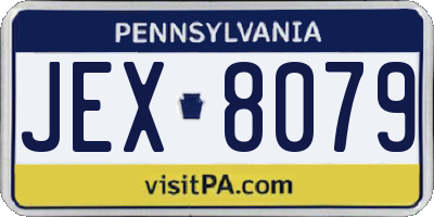 PA license plate JEX8079