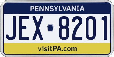 PA license plate JEX8201