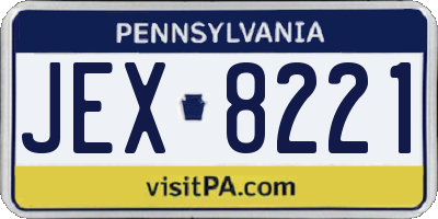 PA license plate JEX8221