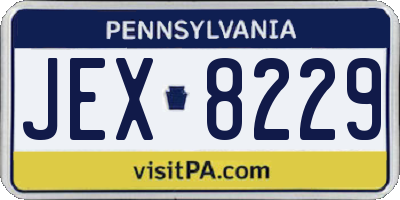 PA license plate JEX8229