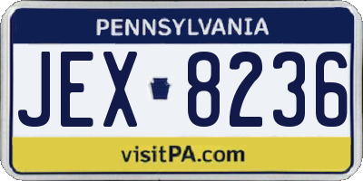 PA license plate JEX8236