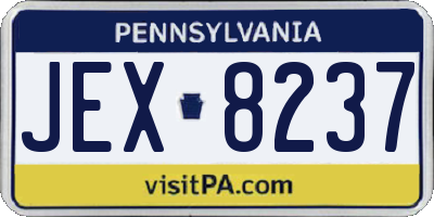 PA license plate JEX8237