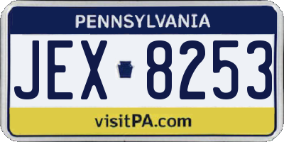 PA license plate JEX8253
