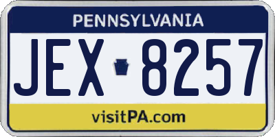 PA license plate JEX8257