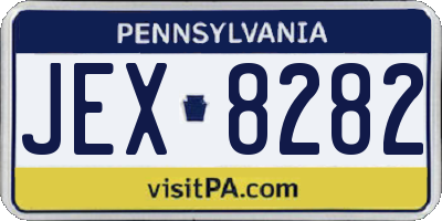 PA license plate JEX8282