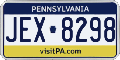 PA license plate JEX8298