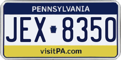 PA license plate JEX8350