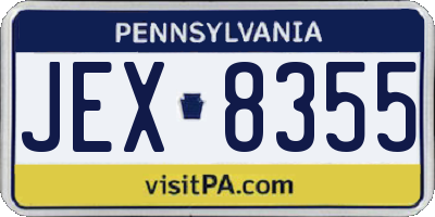 PA license plate JEX8355