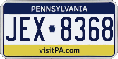 PA license plate JEX8368