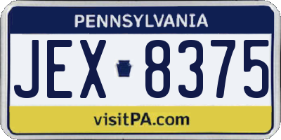 PA license plate JEX8375