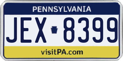 PA license plate JEX8399