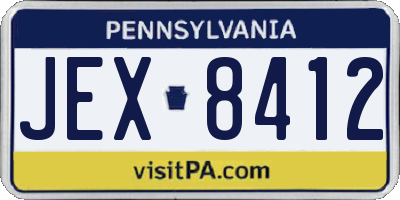 PA license plate JEX8412