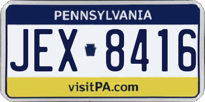 PA license plate JEX8416