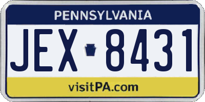 PA license plate JEX8431