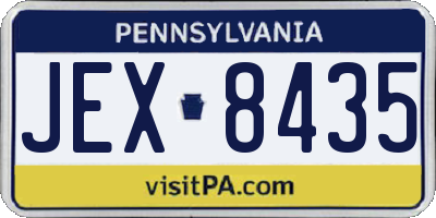 PA license plate JEX8435