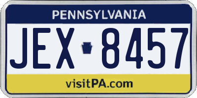 PA license plate JEX8457