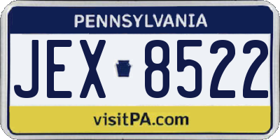 PA license plate JEX8522