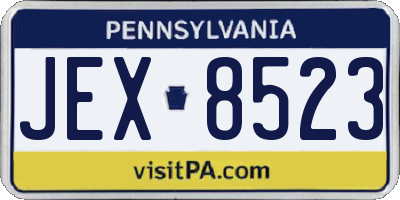 PA license plate JEX8523
