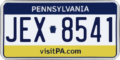 PA license plate JEX8541