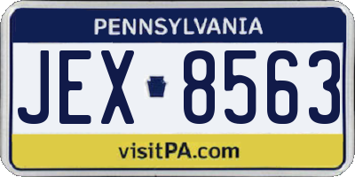 PA license plate JEX8563