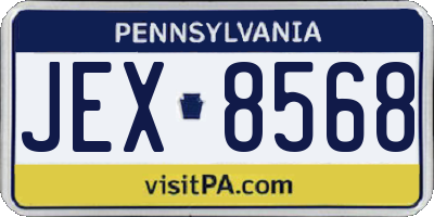 PA license plate JEX8568