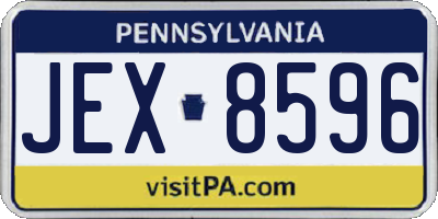 PA license plate JEX8596