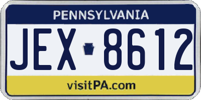 PA license plate JEX8612