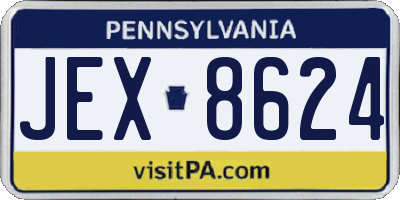 PA license plate JEX8624