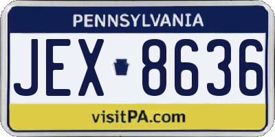 PA license plate JEX8636