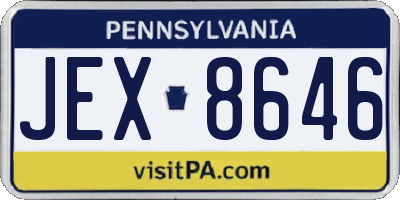 PA license plate JEX8646