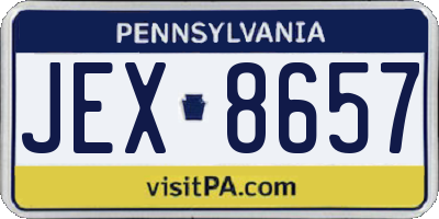PA license plate JEX8657
