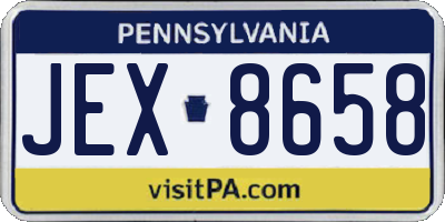 PA license plate JEX8658
