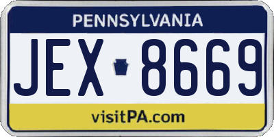 PA license plate JEX8669