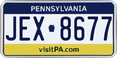 PA license plate JEX8677