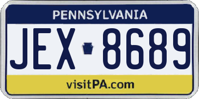 PA license plate JEX8689